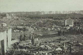 ciudad de Lille, devastada durante la ocupación alemana, en la I Guerra Mundial, 1916